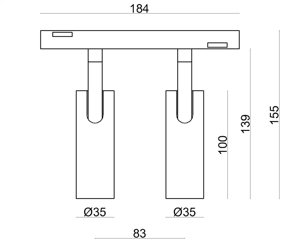 Double Heads Spot Tube Light Track Magnetic 48V Zhongshan Factory